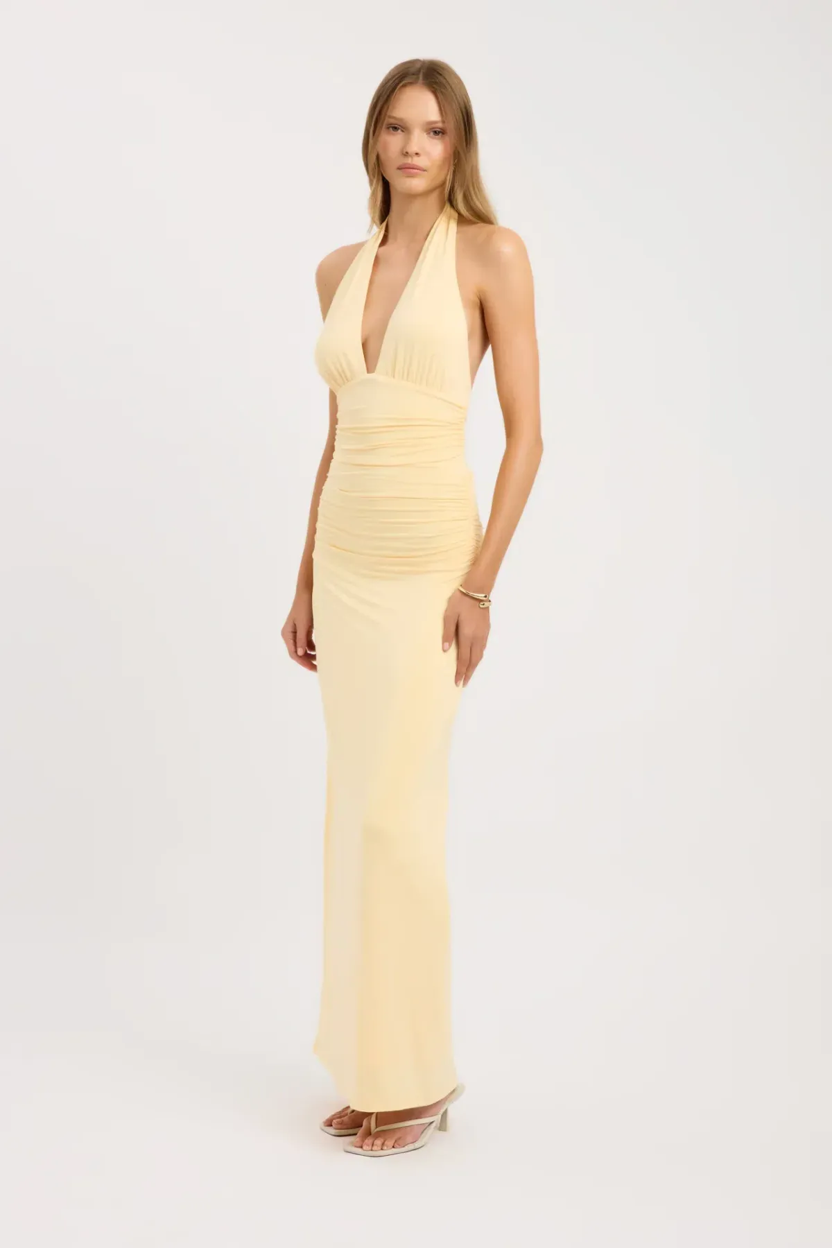 Kookai Leni Maxi Dress in Butter Popcorn size 12 - Image 2