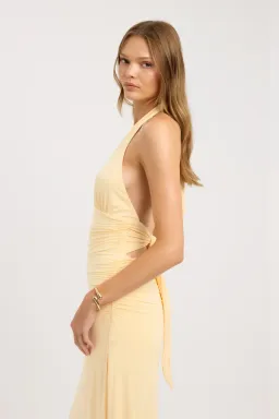 Kookai Leni Maxi Dress in Butter Popcorn size 12 for rent on The Volte - image 4