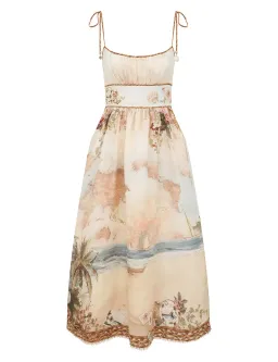 Zimmermann Mahon Picnic Dress Island Map Blue Size OP for rent on The Volte - image 1
