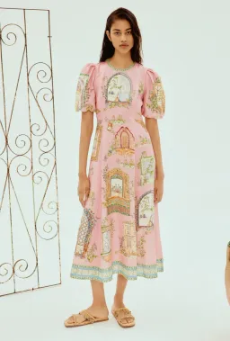 Alemais Monte Midi Dress in Pink Size 10 for rent on The Volte - image 2