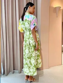 Alemais Elora Patchwork Shirt Dress in Multi Floral Size 10 for rent on The Volte - image 2