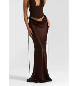 Natalie Rolt Evelyn Maxi Skirt in Espresso Size 0/AU6 for rent on The Volte - image 1
