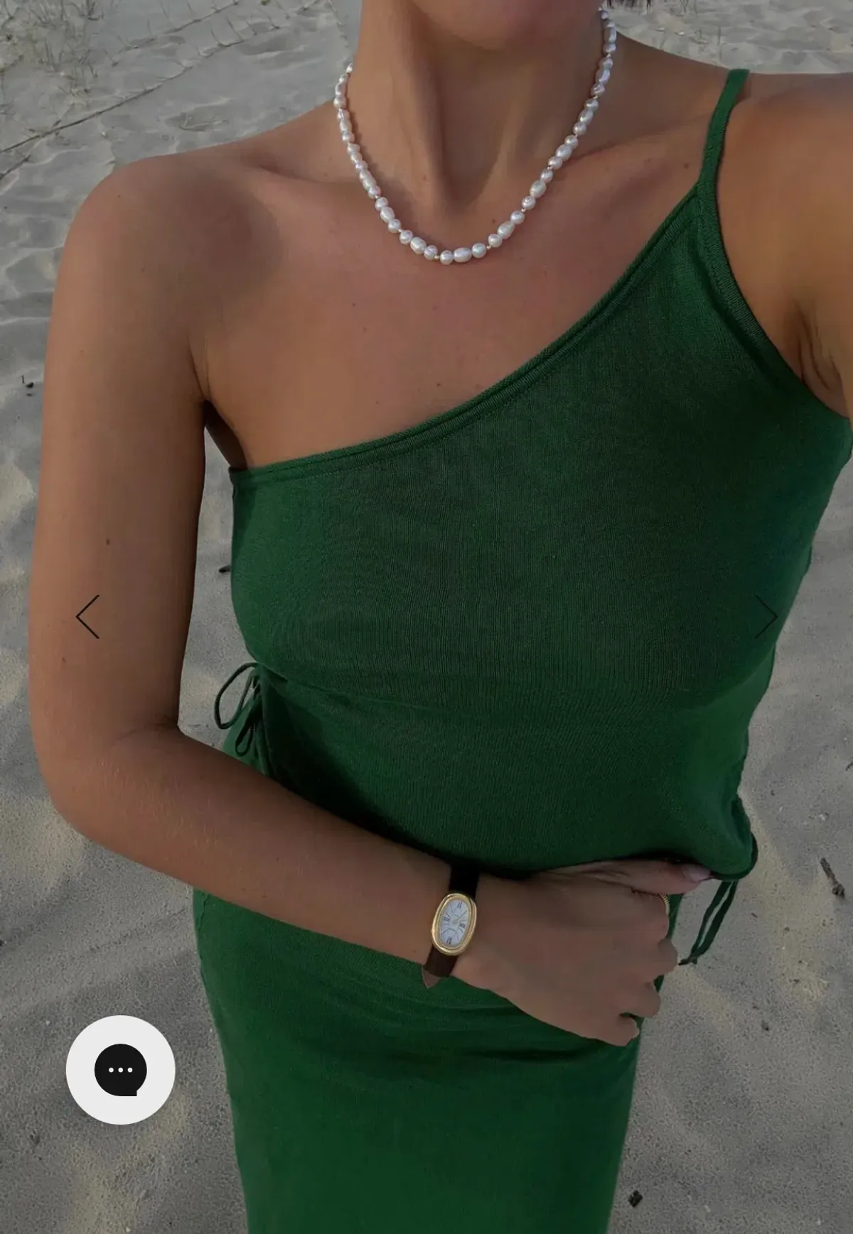 RIB HEMP JERSEY SKIRT & ONE SHOULDER TOP - TALLOW GREEN - Image 3