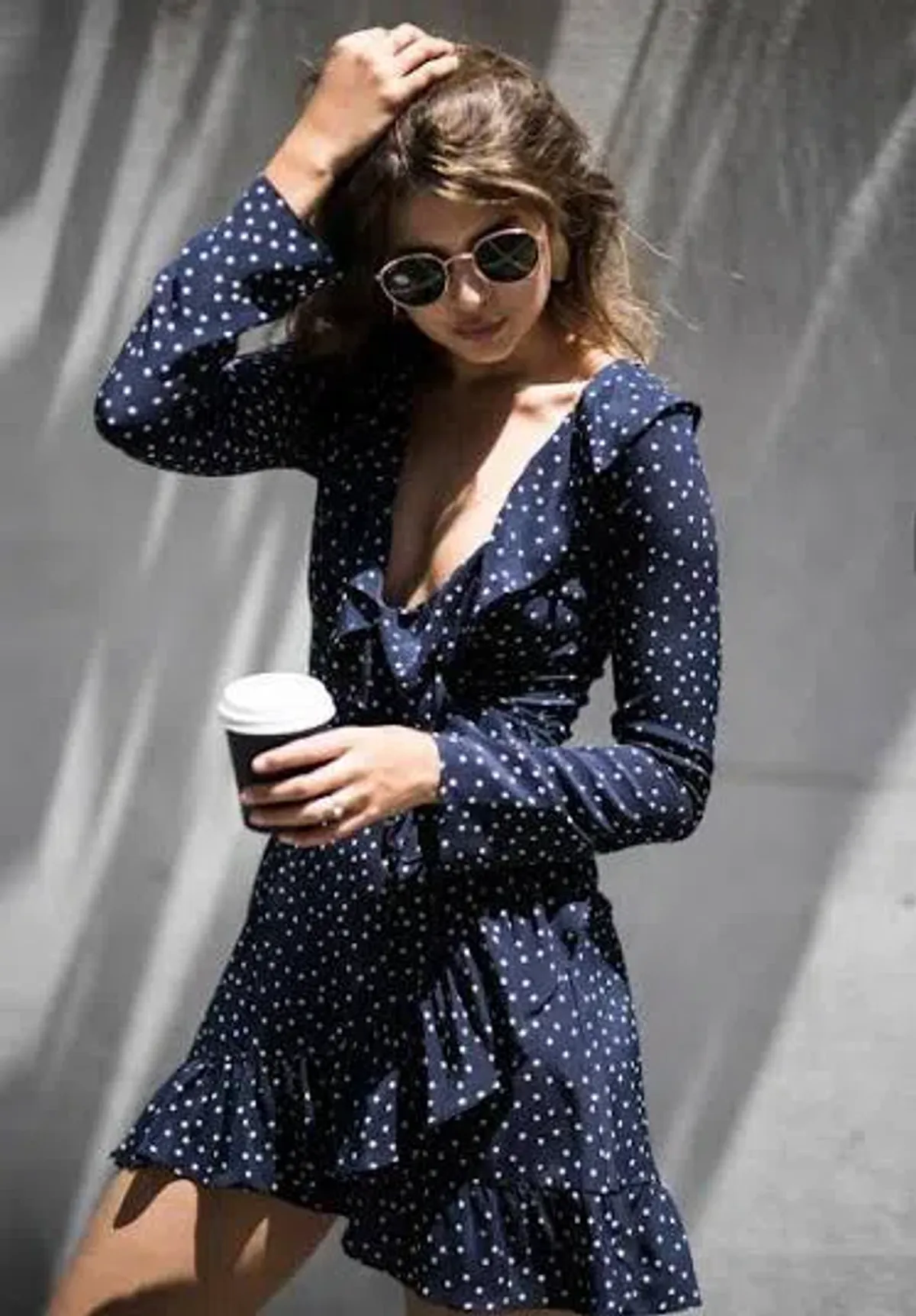 REALISATION PAR THE ALEXANDRA MINI DRESS NAVY STAR SIZE 12 - Image 1