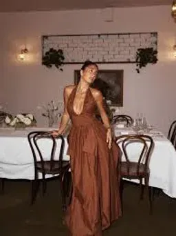 Manning Cartell Provence Halter Dress in Cognac for rent on The Volte - image 1