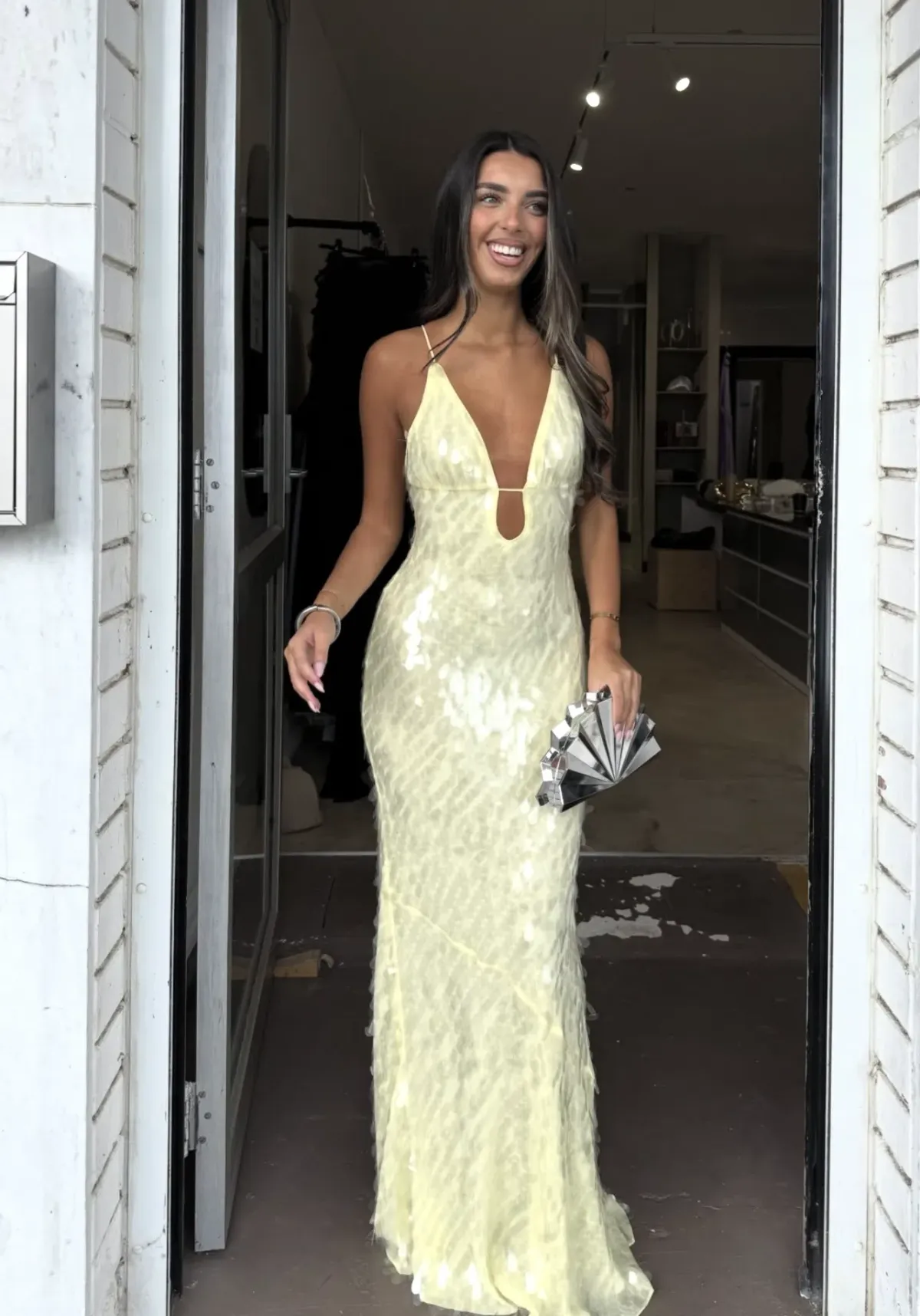 MISHA SAPPHIRE SEQUIN MAXI DRESS - Image 1