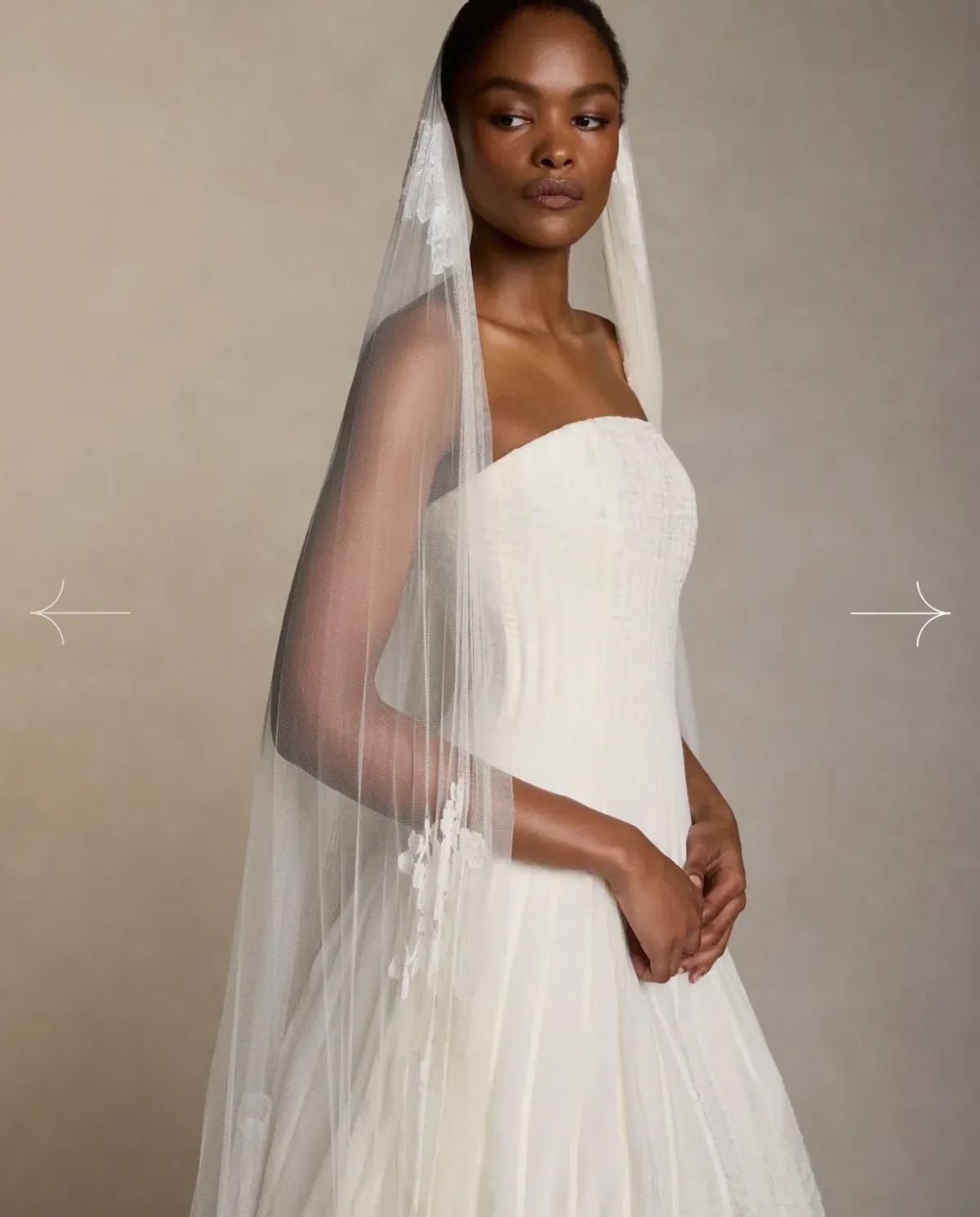 Danielle Frankel Pleated Malfroy Lace Veil - Image 3