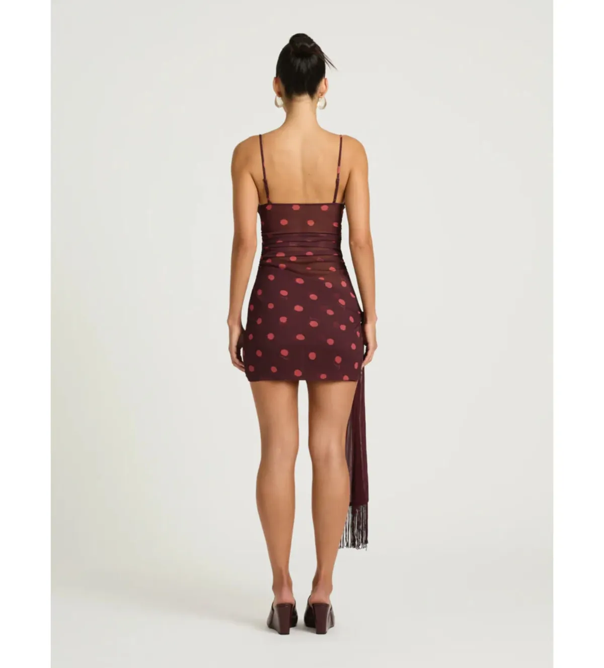 Benni Piper Twist Dress in Plum Spot Size AU6 - Image 3