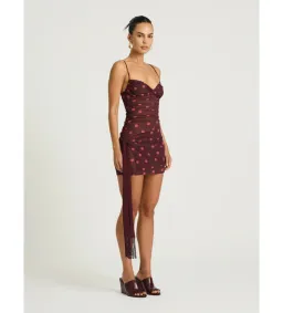 Benni Piper Twist Dress in Plum Spot Size AU8 for rent on The Volte - image 2