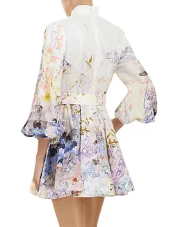 Zimmermann Rhythmic Buttoned Mini Dress in Floral Size 2 AU 12 for rent on The Volte - image 3