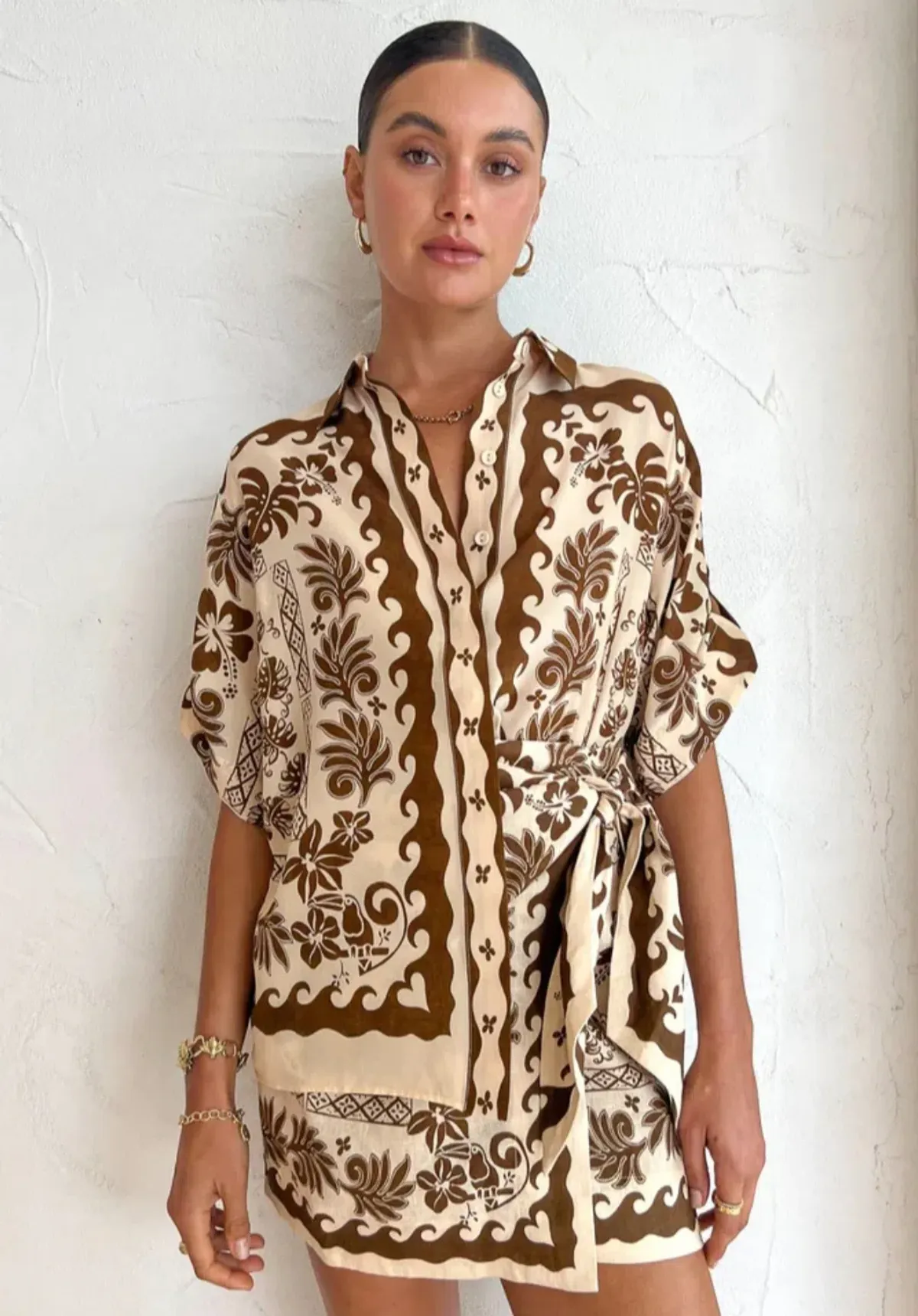 Alemais Tropic Shirt Sarong Skirt Set Size 8 - Image 1