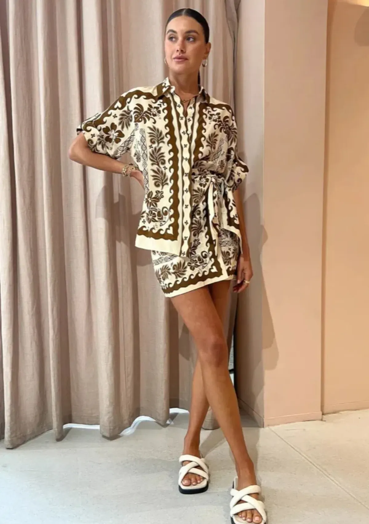 Alemais Tropic Shirt Sarong Skirt Set Size 8 - Image 2