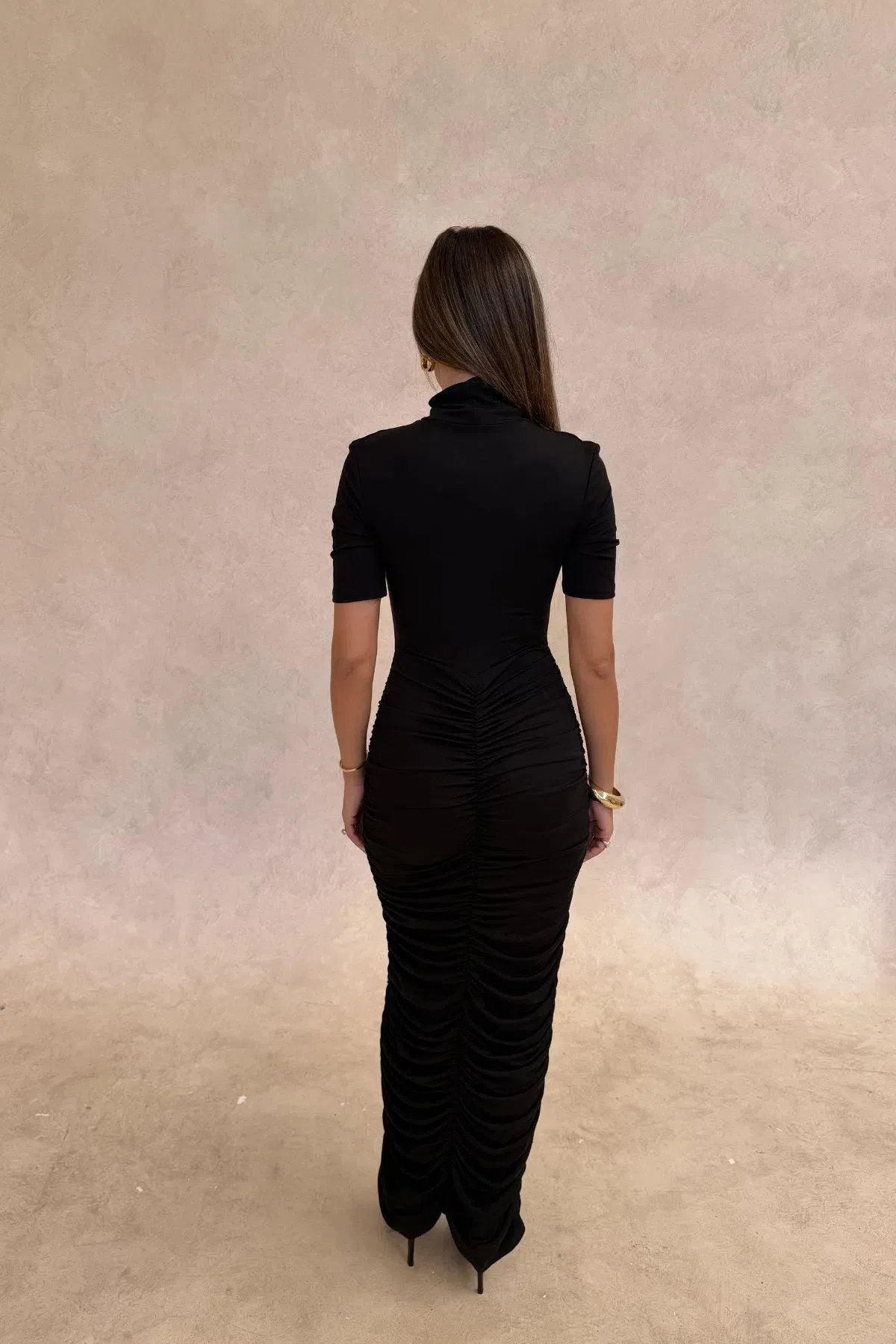 Imana Draped Maxi Dress Black - Sneaky Link - Size XXS - Image 6