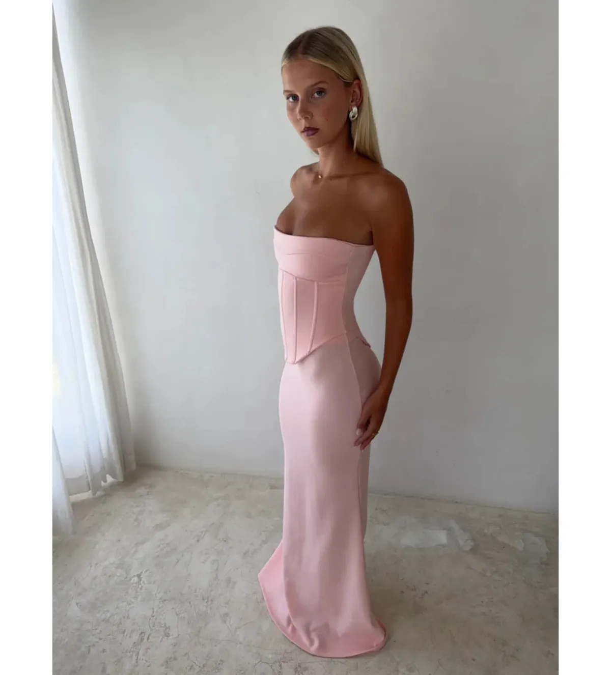 Hntr The Label Louie Gown in Baby Pink Size XS/AU6 - Image 2