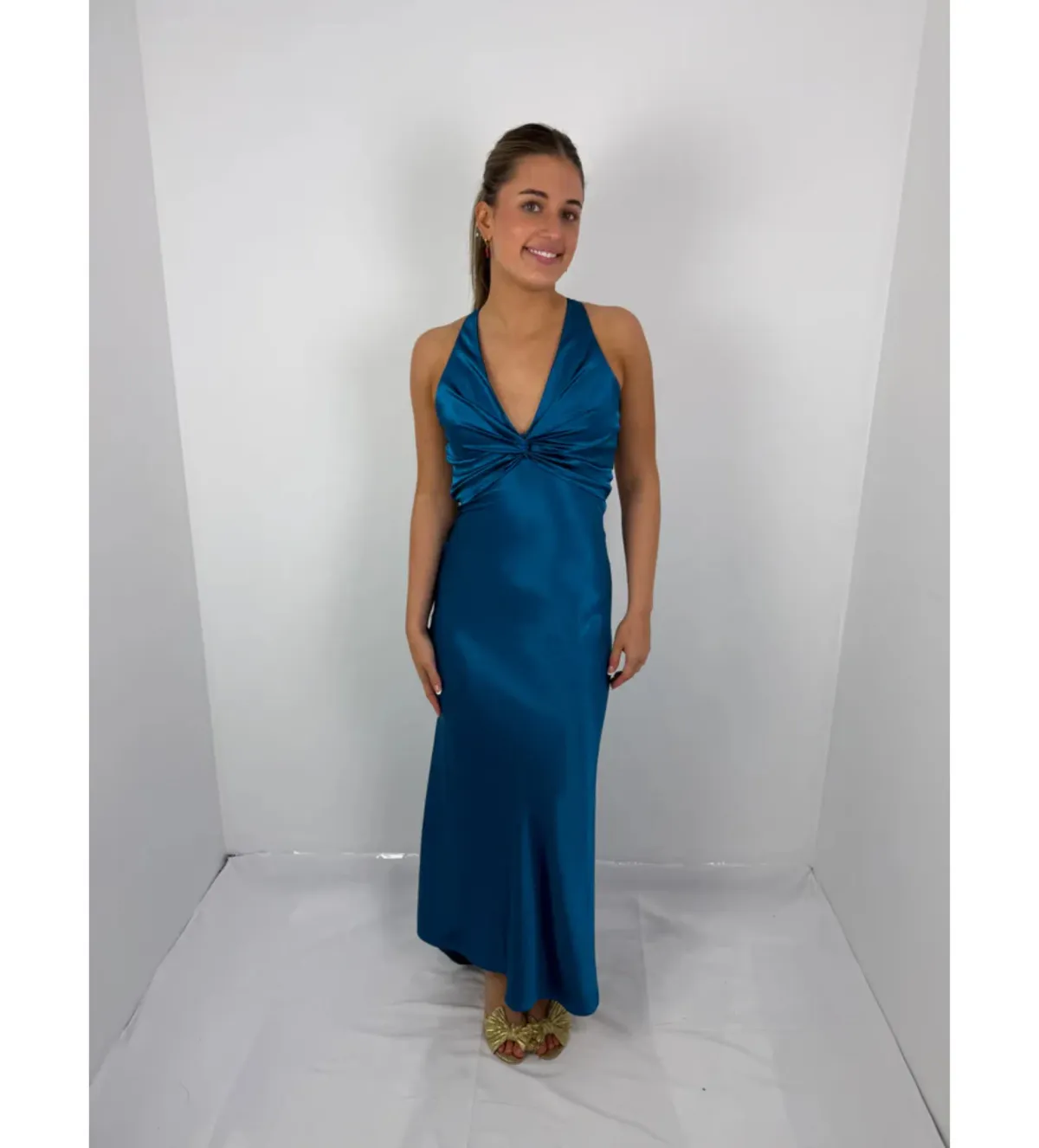 Ruth Tarvydas Goddess Gown in Teal Size AU10 - Image 1