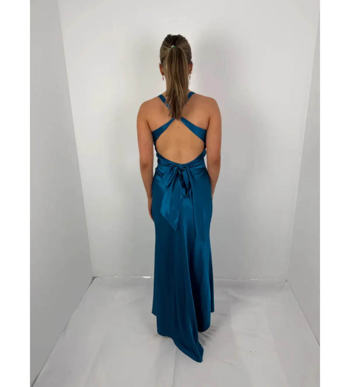 Ruth Tarvydas Goddess Gown in Teal Size AU10 - Image 3