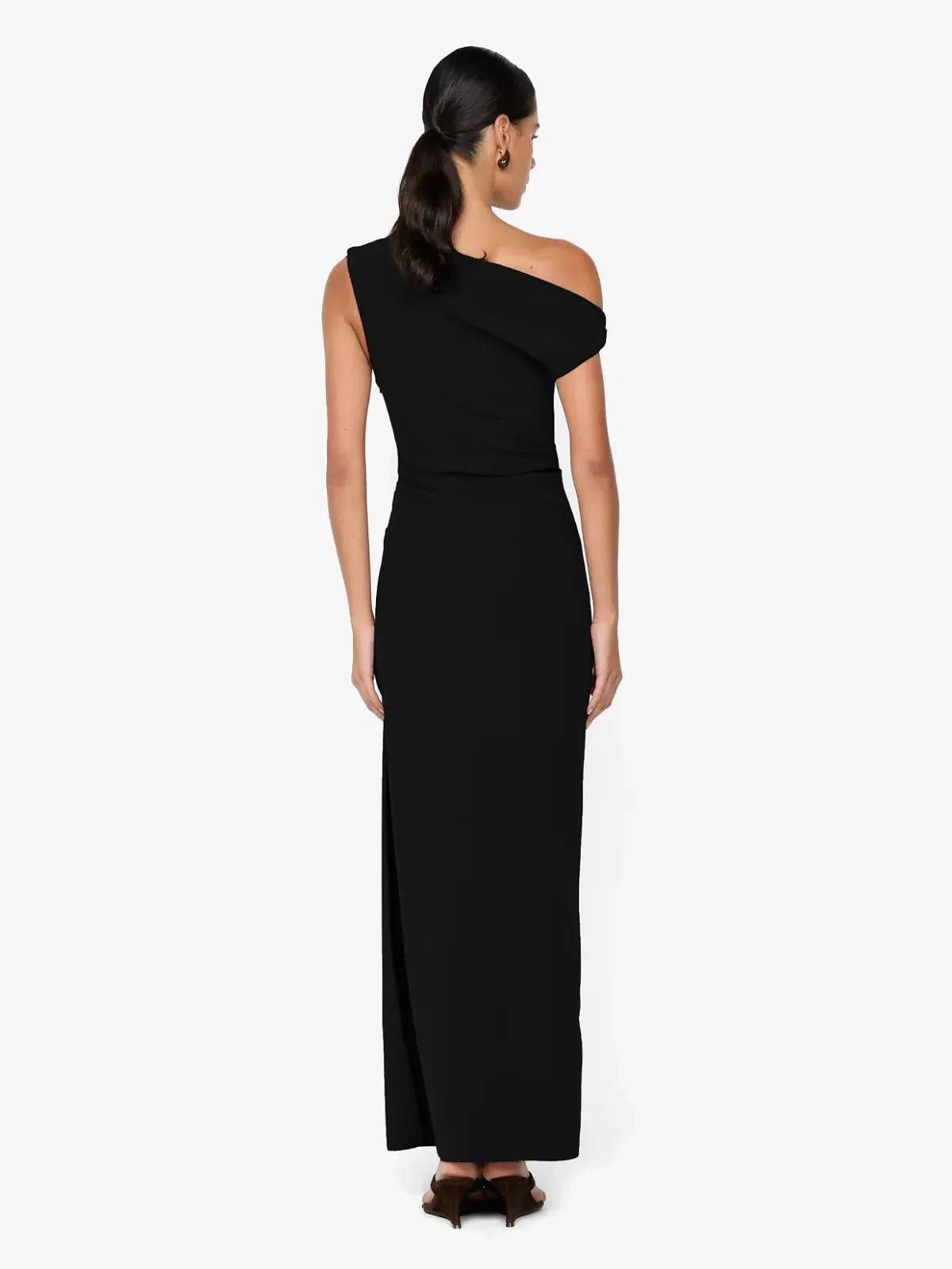 BEC + BRIDGE LEORA ASYM MAXI DRESS BLACK SIZE AU 10 - Image 4