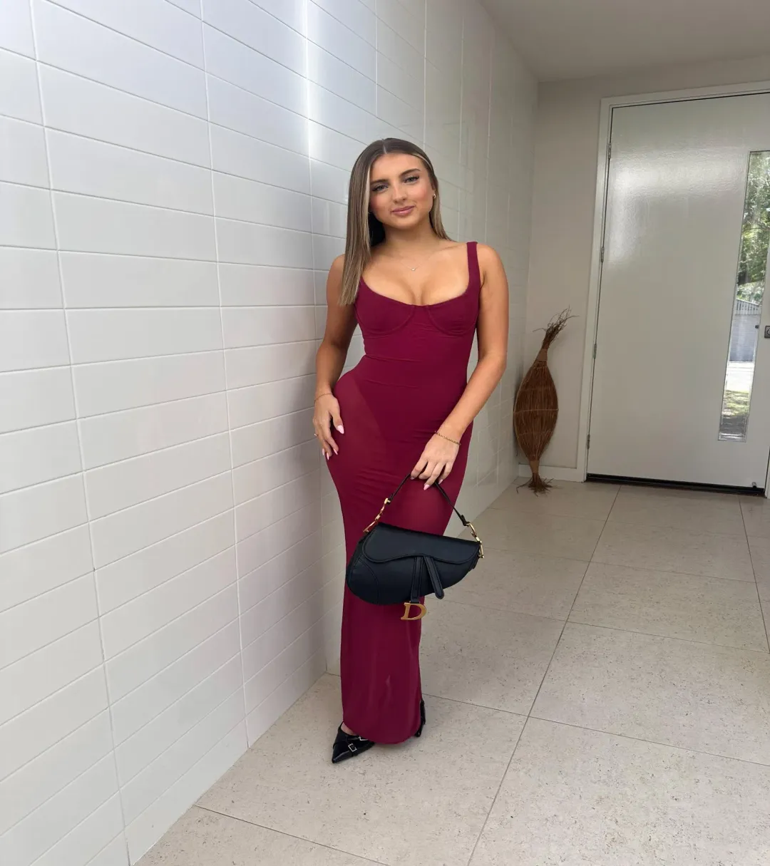 House of Cb Robina Maxi Dress Wine for rent on The Volte - main image