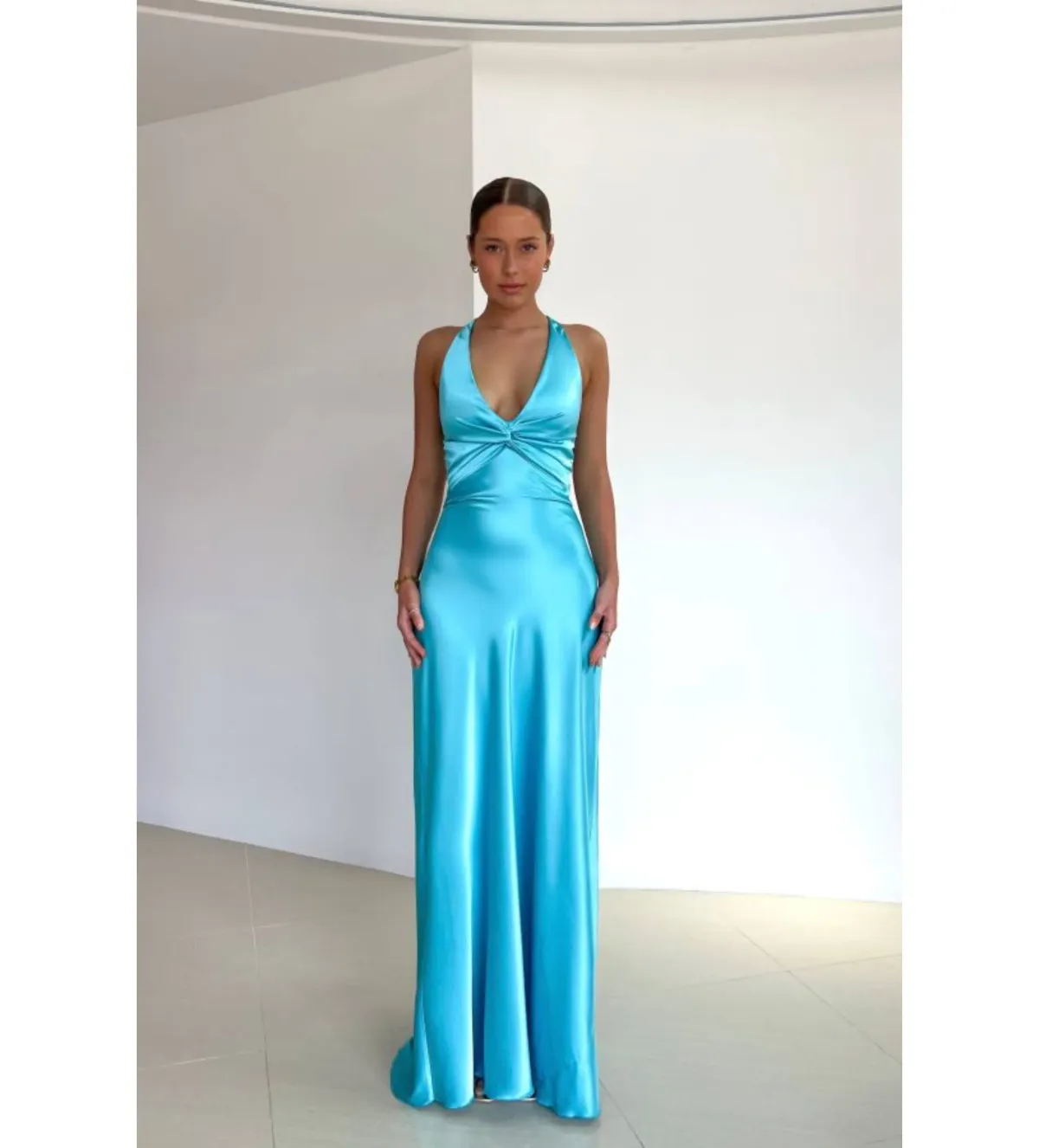 Ruth Tarvydas Goddess Gown in Aqua Size AU8 - Image 2