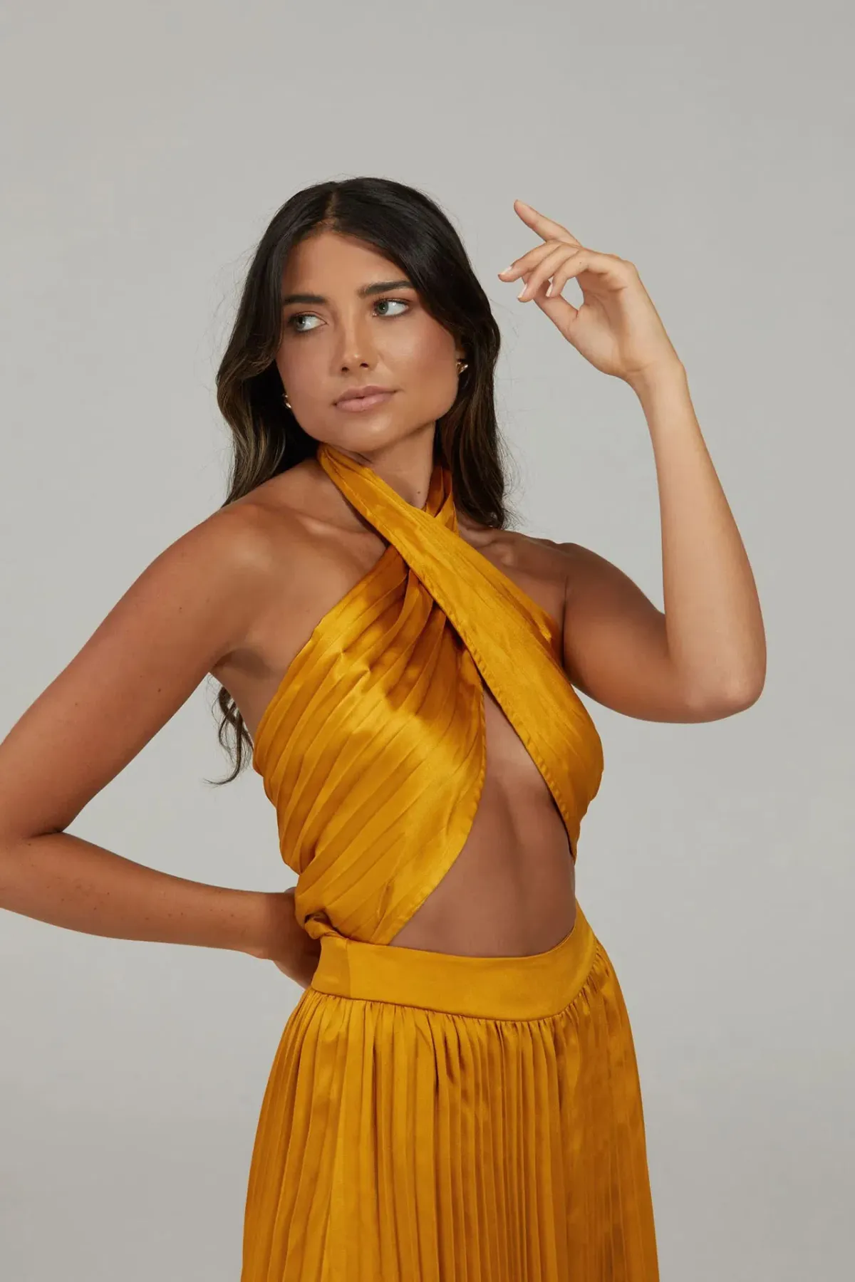 Karna Ramsay Stella Jumpsuit Yellow Gold Size M (AU 10) - Image 1