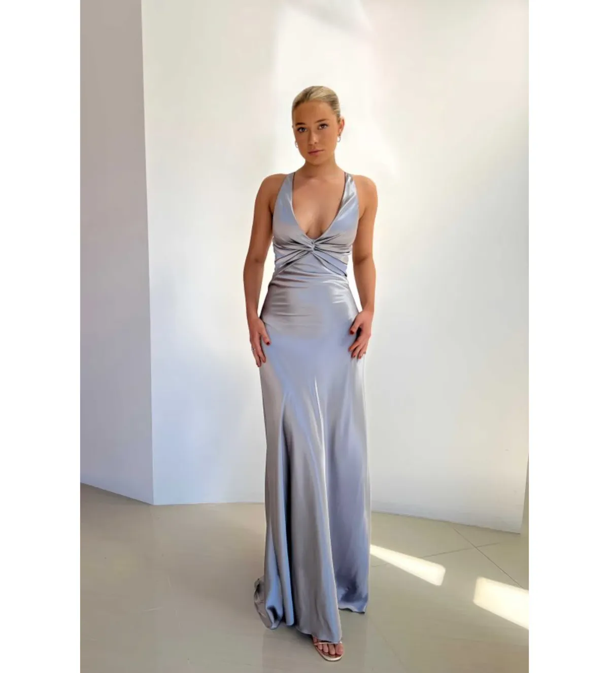 Ruth Tarvydas Goddess Gown in Silver Size AU10 - Image 1