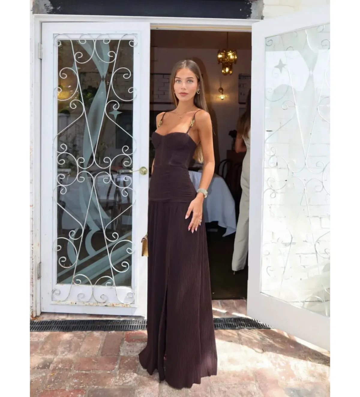 Manning Cartell Double Time Pleat Dress in Dark Chocolate Size AU6 - Image 2