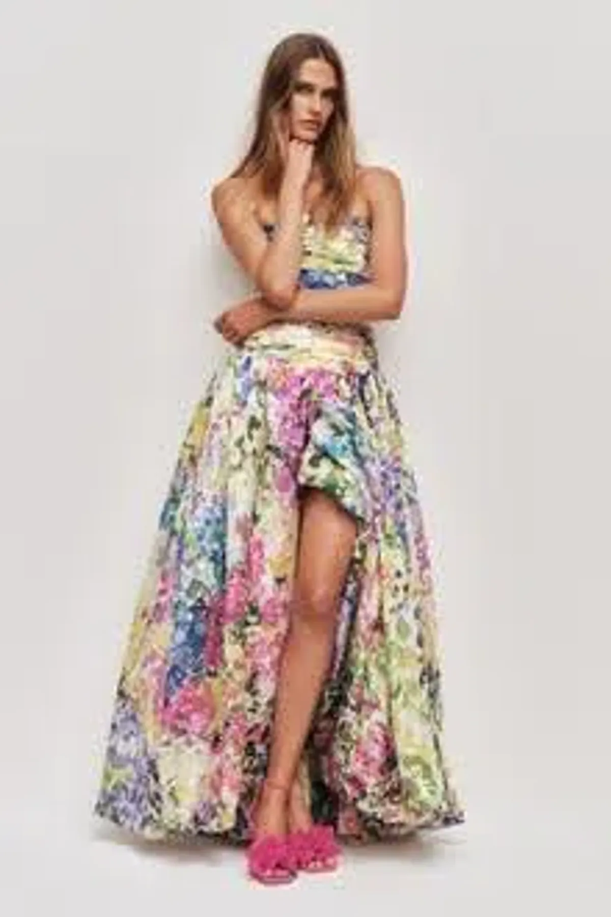 πͺ»AJE Strapless Dahlia Gown in Lavandula - Size 14 AU - Colourful Floral Print Maxi Dress πͺ» - Image 9