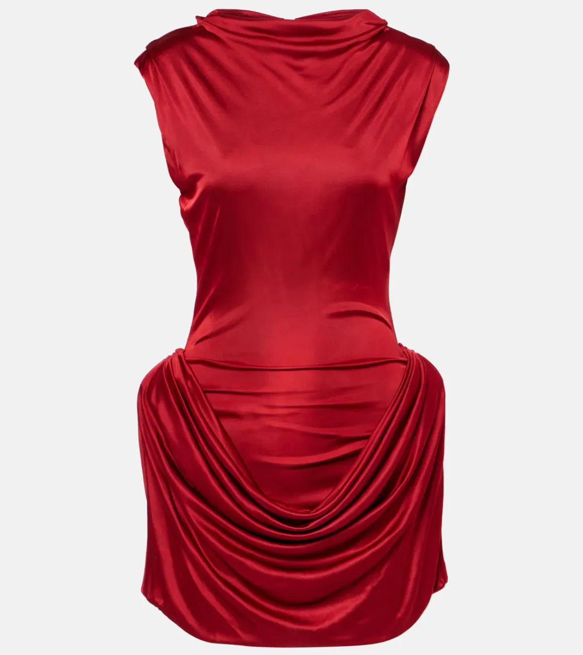 Magda Butrym red draped cowl-neck Mini size 12 - Image 1