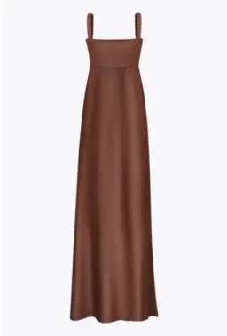Anna October Aglaya Dress Brown Satin Maxi for rent on The Volte - image 2