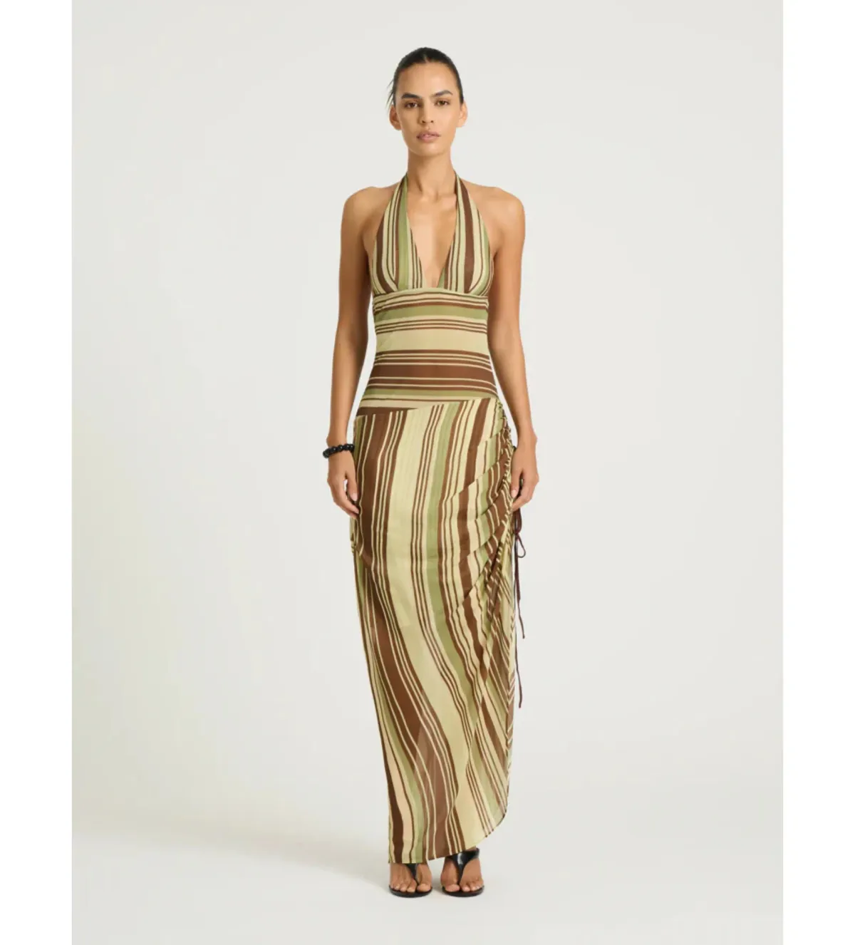 Benni Marnie Maxi Dress in Earth Stripe Size AU8 - Image 1
