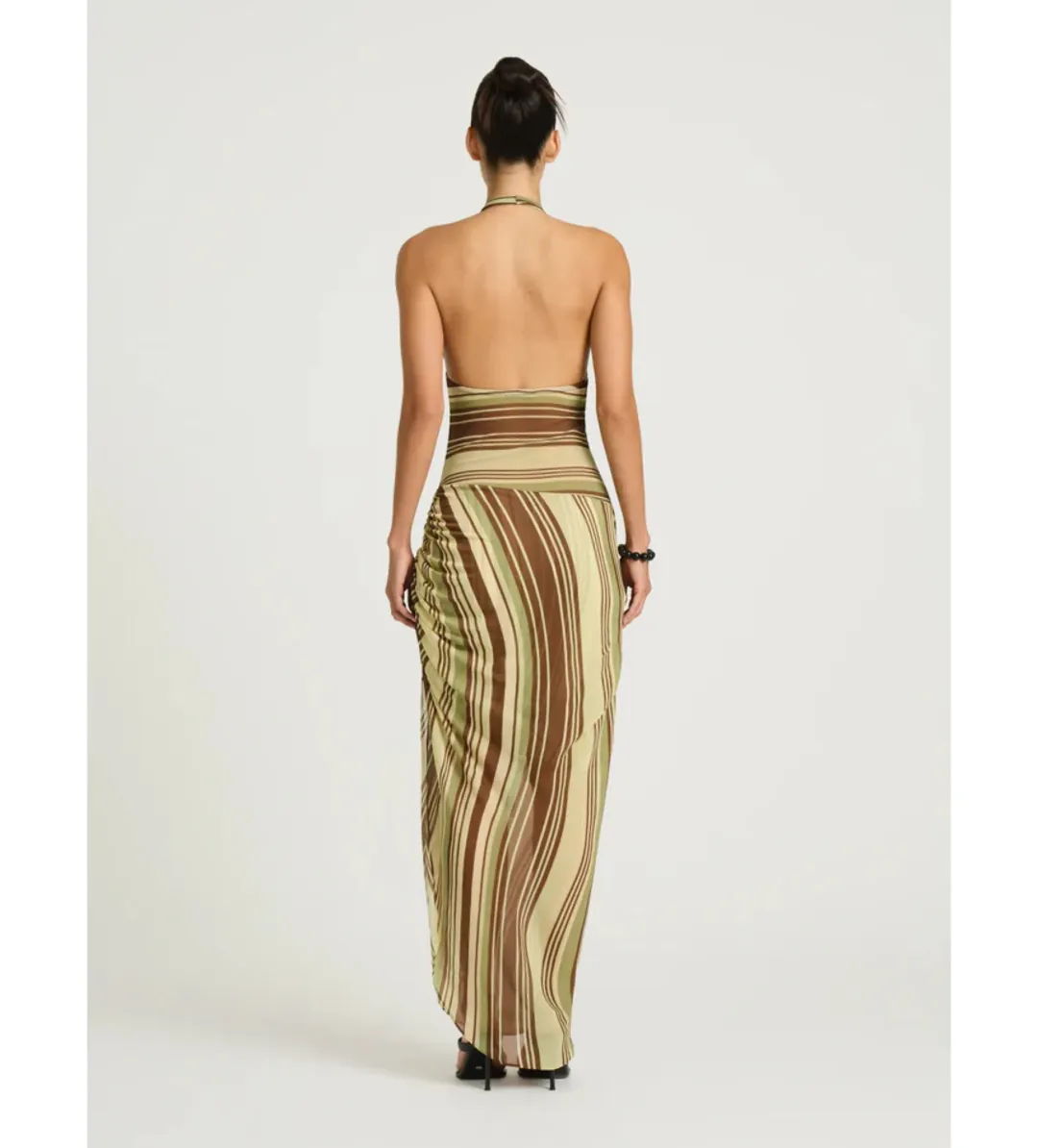 Benni Marnie Maxi Dress in Earth Stripe Size AU8 for rent on The Volte - main image