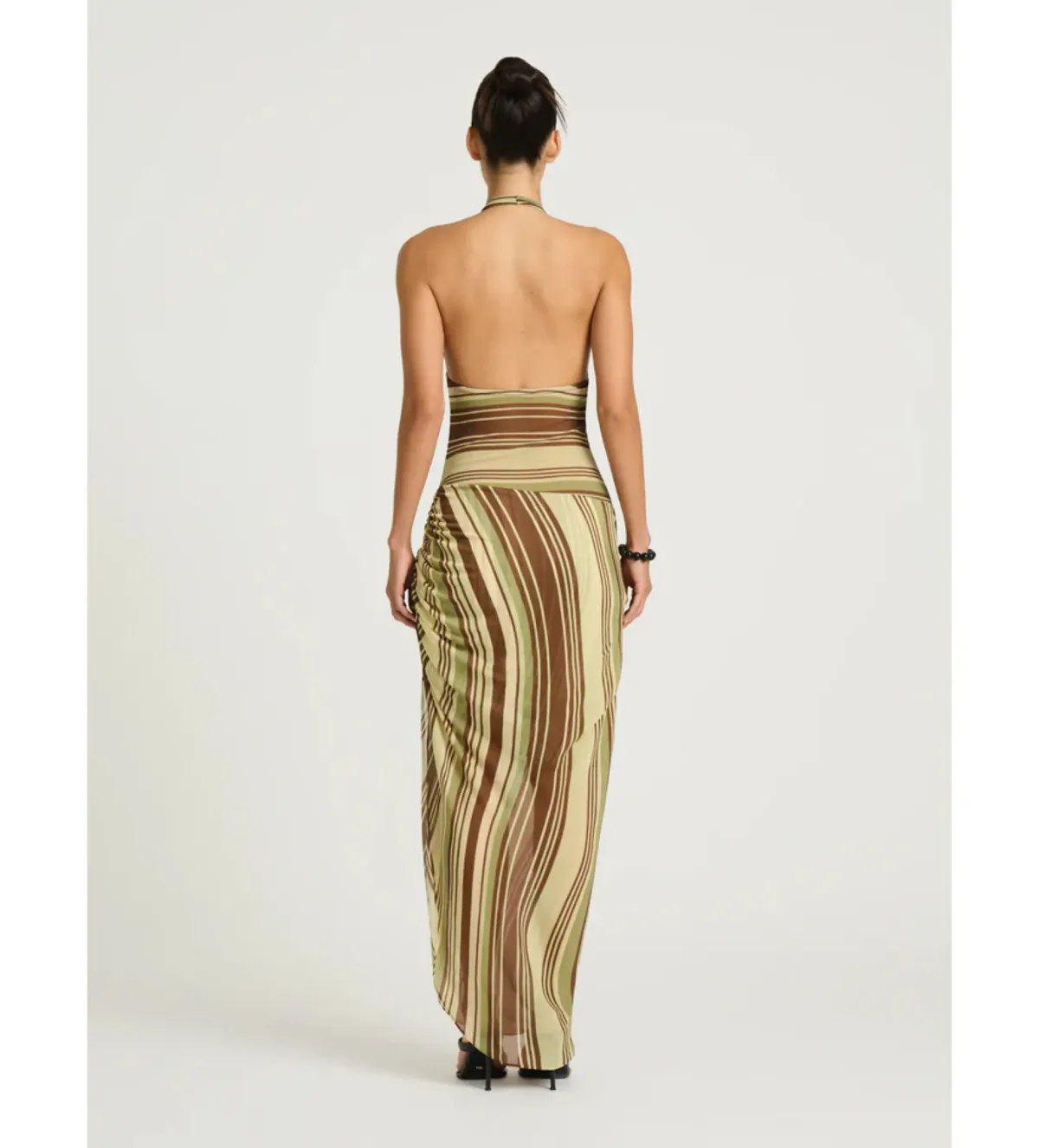 Benni Marnie Maxi Dress in Earth Stripe Size AU8 - Image 3