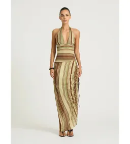 Benni Marnie Maxi Dress in Earth Stripe Size AU10 for rent on The Volte - image 1