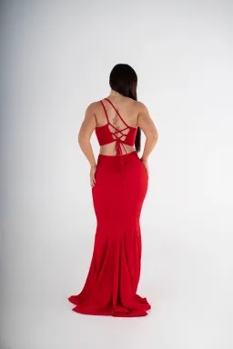 Gossip Gowns Jane Maxi Gown Set Chilli Red for rent on The Volte - image 3