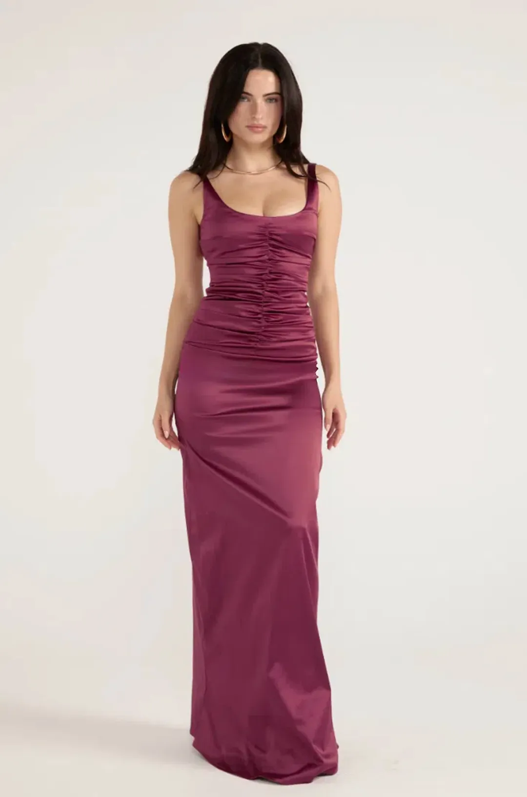 Ance Gria Atlein Gown | Plum for rent on The Volte - main image