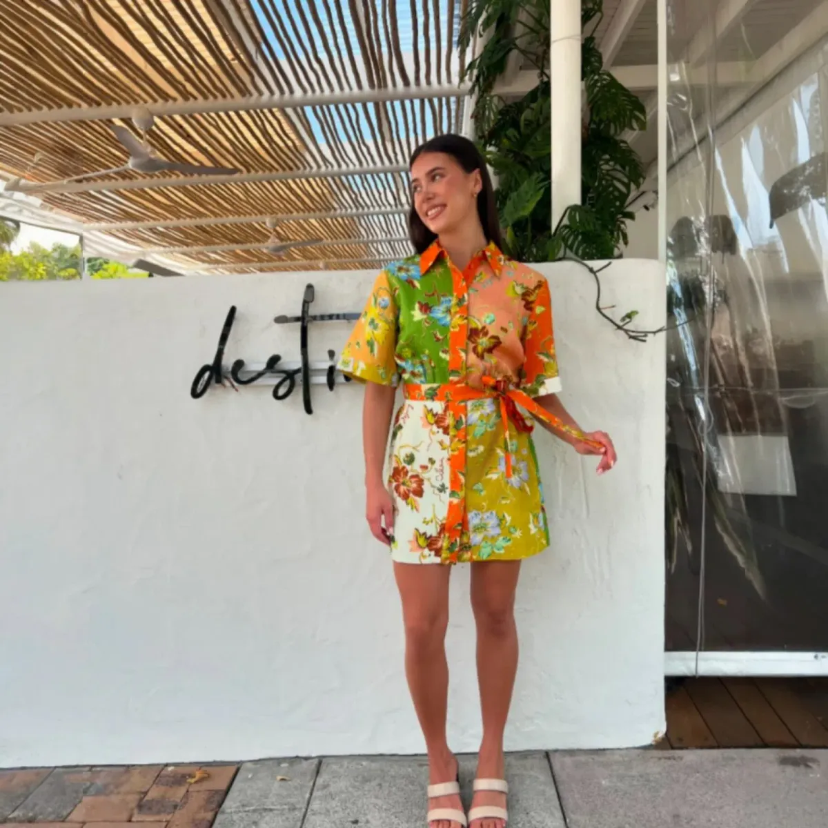 Alemais Hotel Lamu Spliced Shirtdress Size 8 - Image 1
