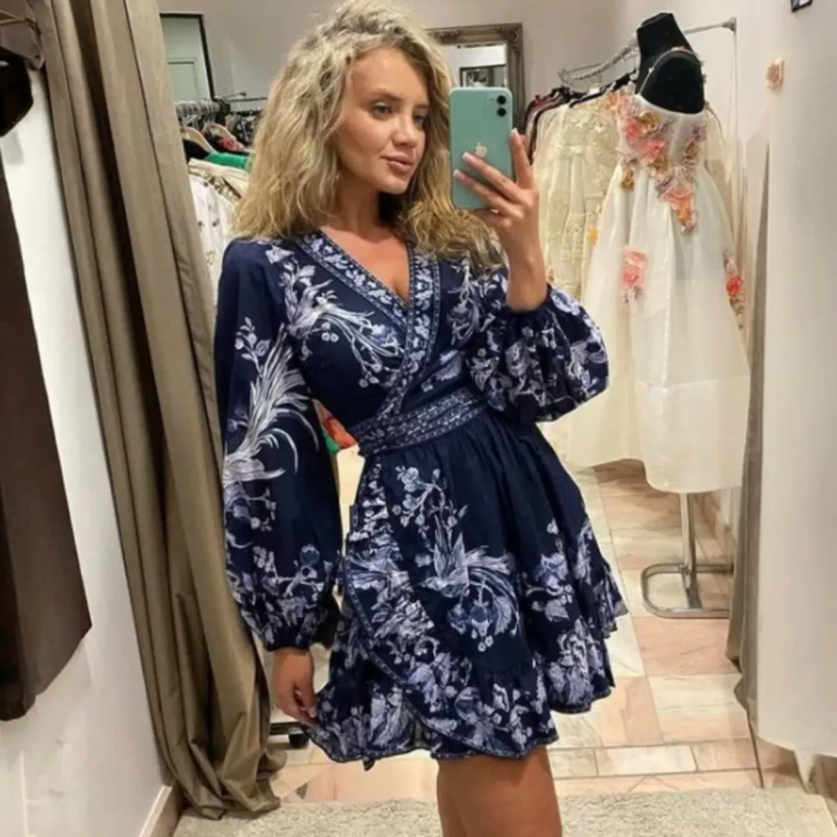 Zimmermann Aliane Blue Frill Dress Size 8 - Image 2