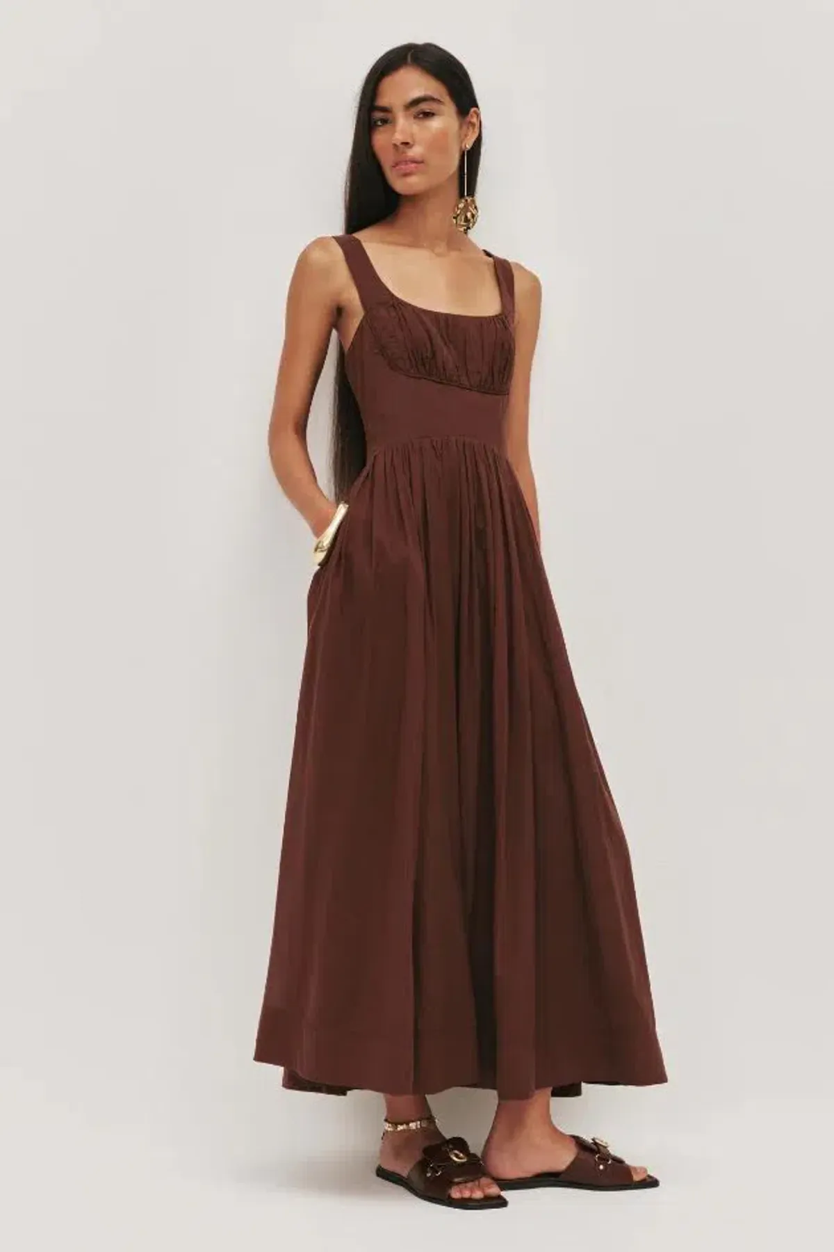 π€ New AJE Sunny Midi Dress in Chocolate Brown Size 12 AU π€ - Image 2