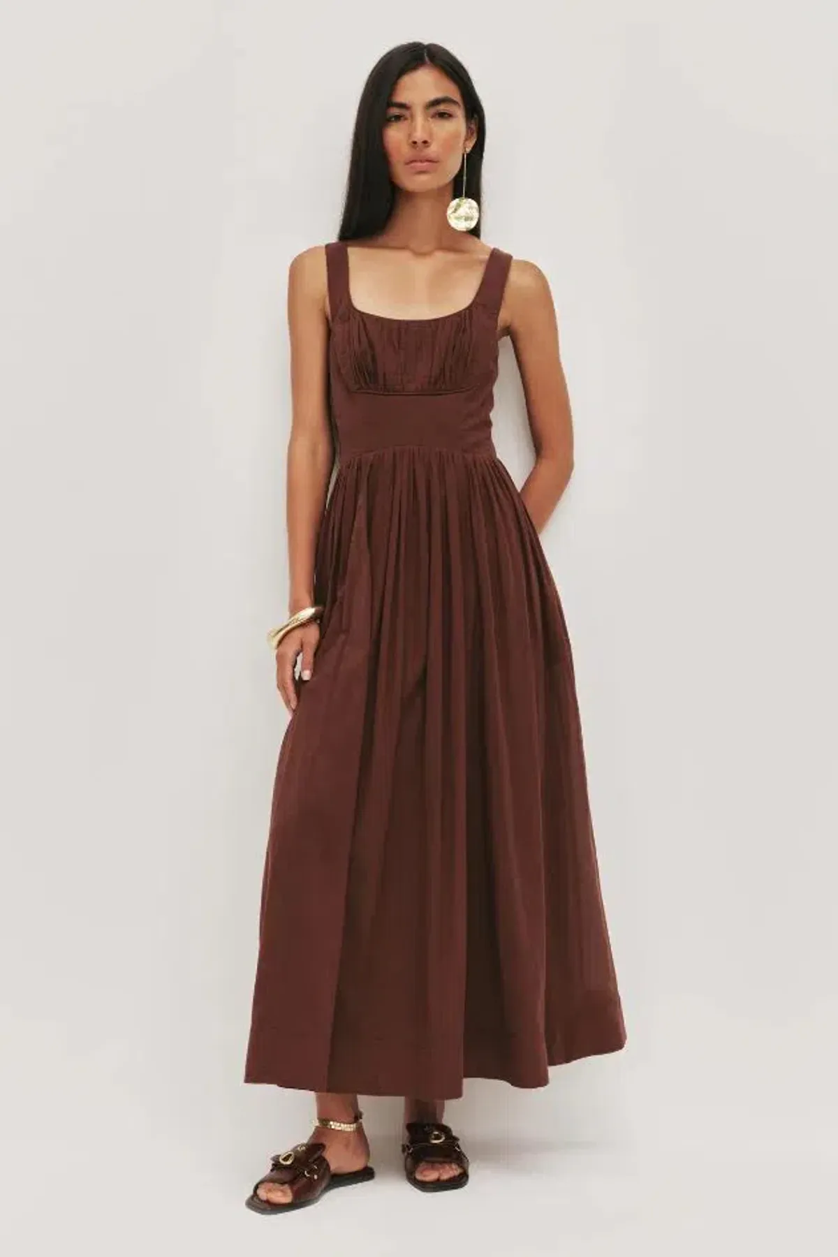 π€ New AJE Sunny Midi Dress in Chocolate Brown Size 12 AU π€ - Image 1