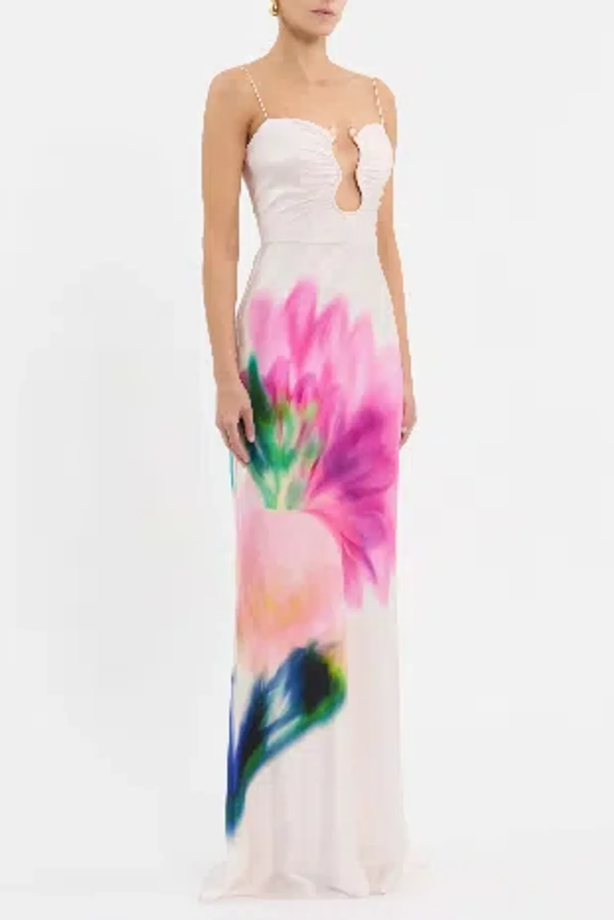 🌸 Rebecca Vallance Dahlia Blossom Gown – Size 12 (AU) Pink Floral Satin Maxi Dress 🌸 - Image 5