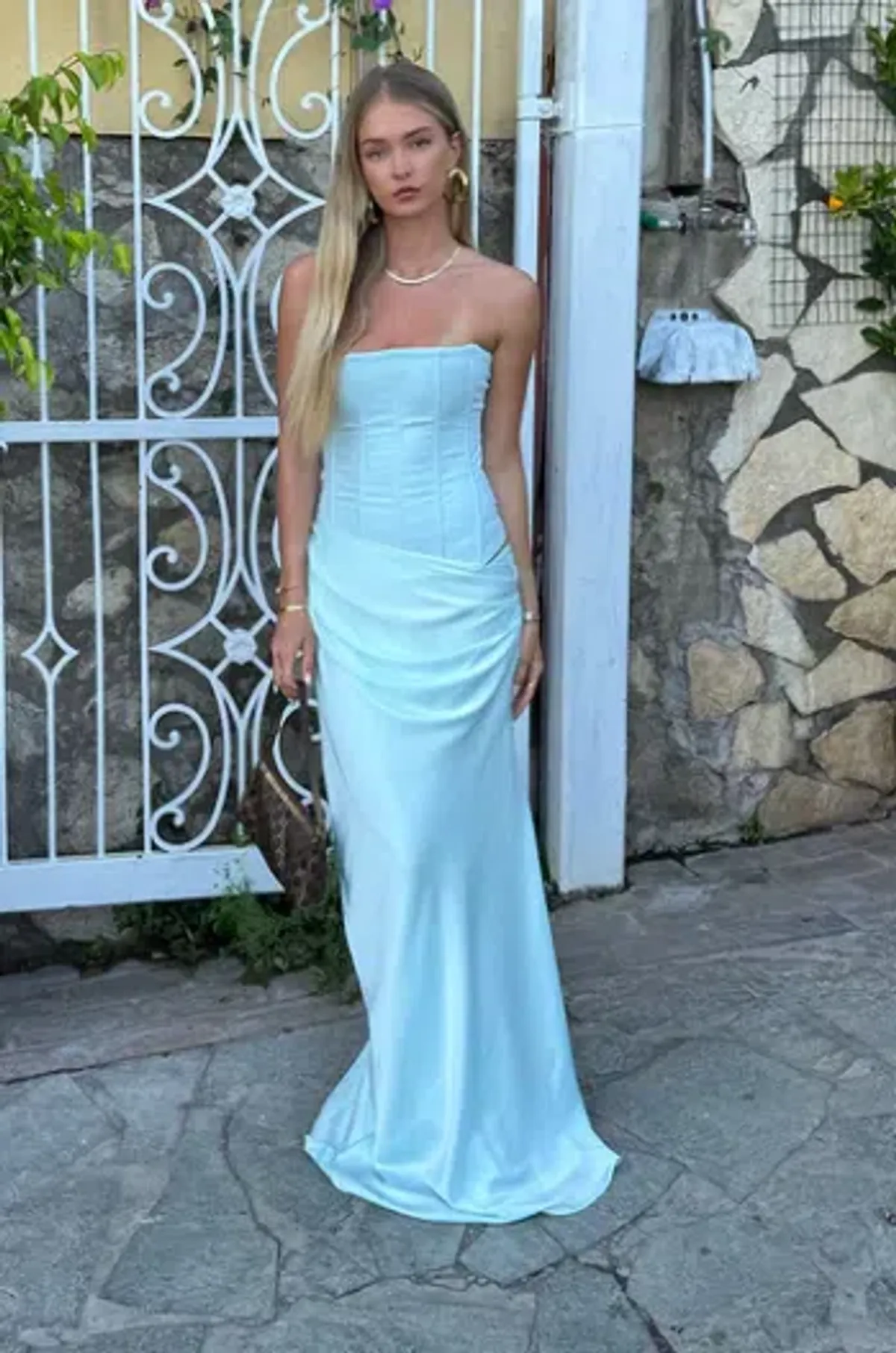 HNTR The Label Huxley Gown – Aqua sz 8 - Image 1