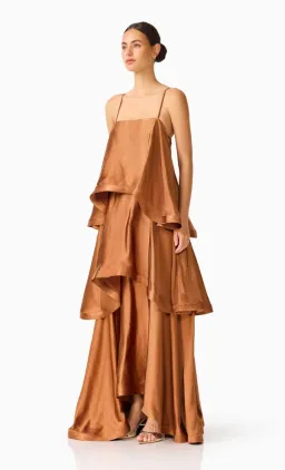 Elliatt Tilly Tiered Maxi Dress in Toffee Brown for rent on The Volte - image 2