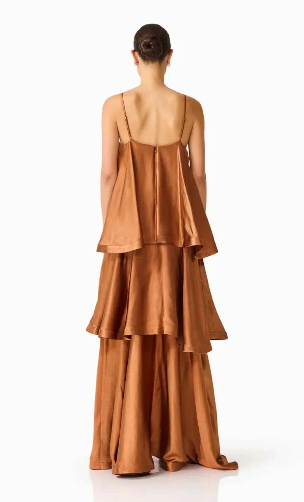 Elliatt Tilly Tiered Maxi Dress in Toffee Brown - Image 3