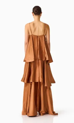 Elliatt Tilly Tiered Maxi Dress in Toffee Brown for rent on The Volte - image 3