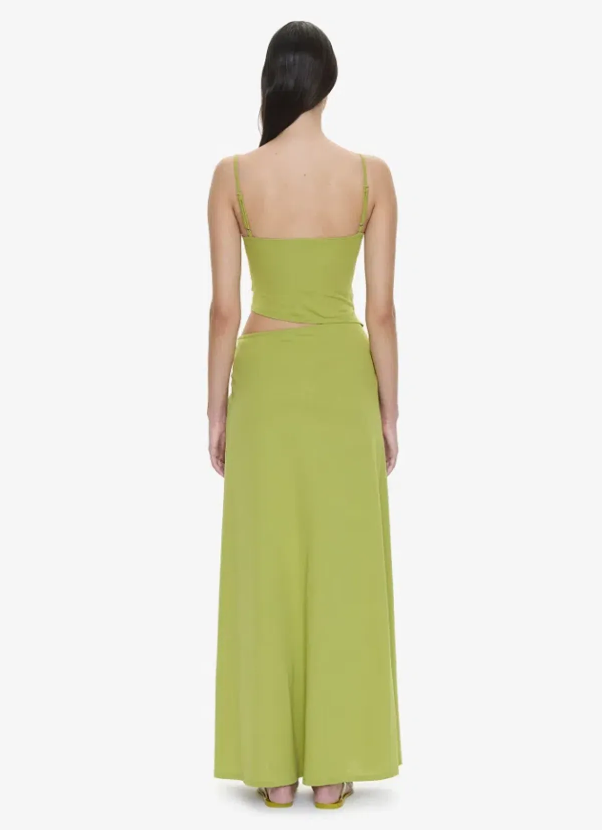 Christopher Esber Orbit Ruched Disconnect Cascade Dress dypsis green Size 10 - Image 2