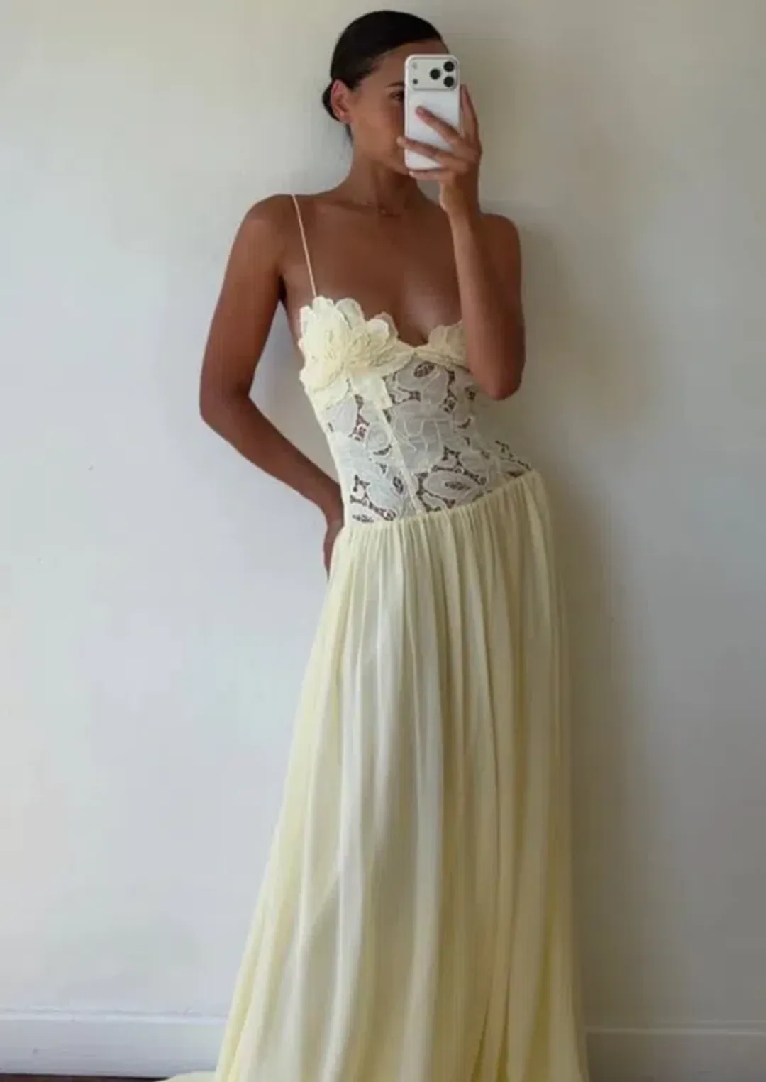 Hansen and Gretel Stephanie Maxi Dress Butter 8 for rent on The Volte - main image