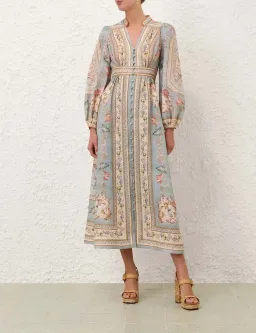 Zimmermann Roselight Plunge Midi Dress - size 1 for rent on The Volte - image 1