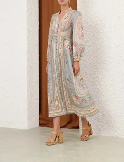 Zimmermann Roselight Plunge Midi Dress - size 1 for rent on The Volte - image 2