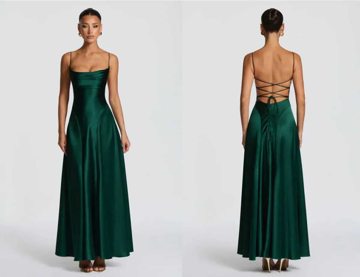BABYBOO Adelina Maxi Dress - Emerald (size S) - Image 1