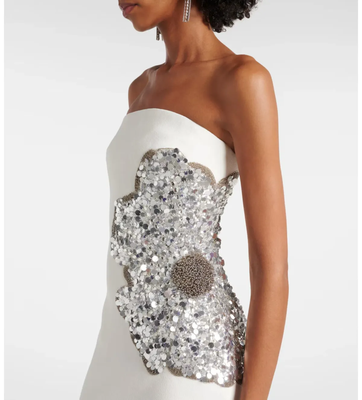 Rebecca Vallance Layana Strapless Embellished Gown White Size 8 - Image 4